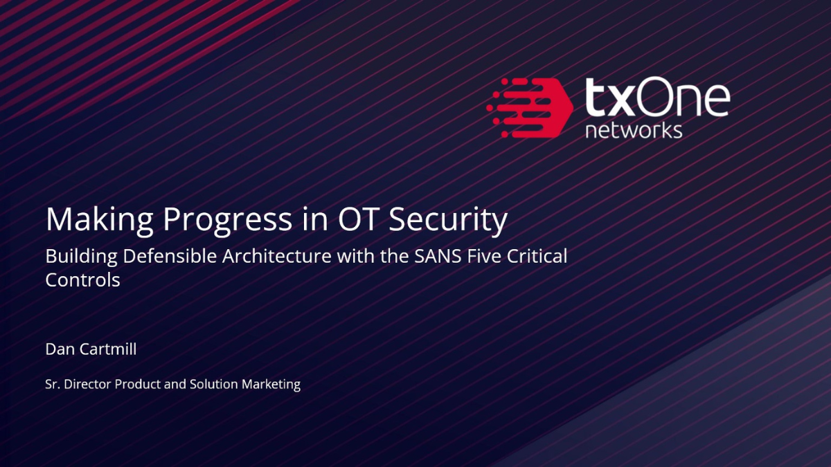 Making Progress in OT Security